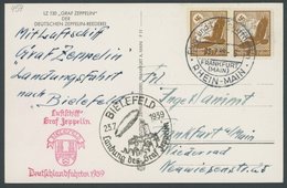 1939, Fahrt Nach Bielefeld, Prachtkarte Von Kommandant Sammt An Seine Tochter -> Automatically Generated Translation: 19 - Zeppelin