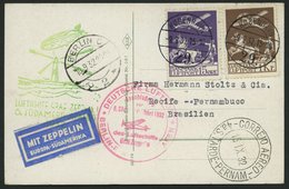 ZULEITUNGSPOST 150B BRIEF, Dänemark: 1932, 6. Südamerikafahrt, Anschlussflug Ab Berlin, Prachtkarte Mit Guter Frankatur - Poste Aérienne & Zeppelin