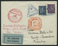ZULEITUNGSPOST 195B BRIEF, Jugoslawien: 1932, 9. Südamerikafahrt, Anschlussflug Ab Berlin, Prachtbrief - Luft- Und Zeppelinpost