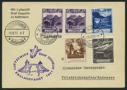 ZULEITUNGSPOST 122 BRIEF, Liechtenstein: 1931, Englandfahrt, Prachtkarte - Poste Aérienne & Zeppelin