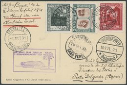 Liechtenstein: 1931, 2. Südamerikafahrt, Abwurf Sao Vicente, Frankiert U.a. Mit Mi.Nr. 107A, Prachtkarte -> Automaticall - Correo Aéreo & Zeppelin