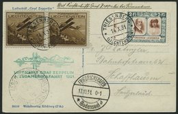 ZULEITUNGSPOST 133A BRIEF, Liechtenstein: 1931, 3. Südamerikafahrt, Post Nach Pernambuco, Prachtkarte - Luft- Und Zeppelinpost