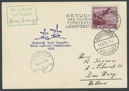 Liechtenstein: Fahrt In Die Niederlande, Abwurf Groningen, Frankiert Mit Mi.Nr. 113, Prachtkarte -> Automatically Genera - Airmail & Zeppelin