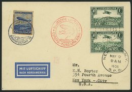 ZULEITUNGSPOST 406C BRIEF, Luxemburg: 1936, 1. Nordamerikafahrt, Auflieferung Frankfurt, Prachtkarte - Posta Aerea & Zeppelin