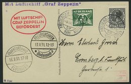 ZULEITUNGSPOST 128 BRIEF, Niederlande: 1931, Fahrt Öhringen-Frankfurt, Prachtkarte - Luft- Und Zeppelinpost