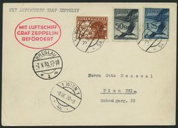 ZULEITUNGSPOST 83 BRIEF, Österreich: 1930, Fahrt Nach Breslau, Prachtkarte - Posta Aerea & Zeppelin