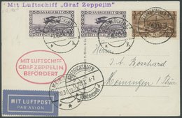 Saargebiet: 1931, Fahrt Nach Meiningen, Prachtkarte -> Automatically Generated Translation: Saar Region: 1931, "trip To  - Luft- Und Zeppelinpost