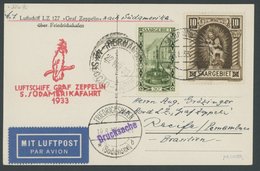 Saargebiet: 1933, 5. Südamerikafahrt, Frankiert U.a. Mit Mi.Nr. 103, Drucksache, Pracht, Gepr. Sieger -> Automatically G - Posta Aerea & Zeppelin