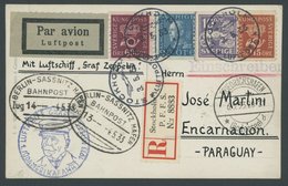 Schweden: 1933, 1. Südamerikafahrt, Einschreibkarte, U.a. Mit Bahnpoststempeln, Pracht -> Automatically Generated Transl - Posta Aerea & Zeppelin