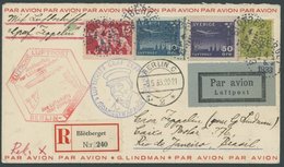 Schweden: 1933, 1. Südamerikafahrt, Anschlussflug Ab Berlin, Einschreibbrief Von Blötberget Nach Rio De Janeiro, Mit Rüc - Luft- Und Zeppelinpost