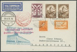 Ungarn: 1933, Saargebietsfahrt, Rundfahrt, Prachtbrief -> Automatically Generated Translation: Hungaria: 1933, "Saar Reg - Luft- Und Zeppelinpost