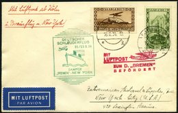 KATAPULTPOST 173Sr BRIEF, Saargebiet: 22.8.1934, &quot,Bremen&quot, - New York, Nachbringeflug, Mit Guter Frankatur, U.a - Briefe U. Dokumente