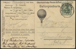 BALLON-FAHRTEN 1897-1916 26.6.1909, Oberrheinischer Verein Der Luftschiffahrt Strassburg, Abwurf Vom Ballon STRASSBURG M - Airships