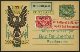 LUFTPOSTBESTÄTIGUNGSSTPL 87-01a BRIEF, REICHENHALL In Rot, Postkarte Mit Flugpoststempel MÜNCHEN Nach Bad Reichenhall, P - Poste Aérienne & Zeppelin