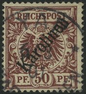 KAROLINEN 6I O, 1899, 50 Pf. Diagonaler Aufdruck, Stempel YAP, Pracht, Fotoattest Jäschke-L., Mi. 1800.- - Caroline Islands