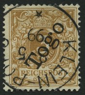 TOGO 1e O, 1897, 3 Pf. Hellocker, Kleine Helle Stelle Sonst Pracht, Gepr. Jäschke-L., Mi. 160.- - Togo