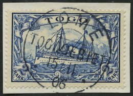 TOGO 17 BrfStk, 1900, 2 M. Schwärzlichblau, Prachtbriefstück, Mi. (100.-) - Togo