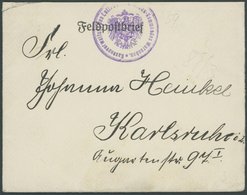 1915, Feldpostbrief Mit Violetten Stempeln Kassenverwaltung Des Luftschiffhallenkommandos WARSCHAU, Mit Inhalt, Pracht - - Occupation 1914-18