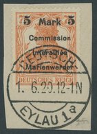 MARIENWERDER 25AIb BrfStk, 1920, 5 M. Auf 71/2 Rötlichorange, Type AIb, Prachtbriefstück, Gepr. Bock, Mi. 90.- - Autres & Non Classés