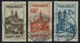 SAARGEBIET 161/2,164 O, 1932, 40 C., 60 C. Und 1.50 Fr. Burgen Und Kirchen, 3 Prachtwerte, Gepr. Geigle, Mi. 116.- - Sonstige & Ohne Zuordnung