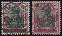 FREIE STADT DANZIG 38b,40 O, 1920, 40 Pf. Lilarot/schwarz Und 80 Pf. Kleiner Innendienst, 2 Prachtwerte, Gepr. Infla, Mi - Otros & Sin Clasificación