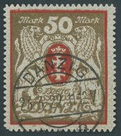 FREIE STADT DANZIG 100Xa O, 1922, 50 M. Rot/gold, Wz. 2X, Pracht, Gepr. Gruber, Mi. 140.- - Sonstige & Ohne Zuordnung
