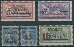 MEMELGEBIET 119-23 **, 1922/3, Staatsdruckerei Paris Und Staatsdruckerei Rytas, Postfrisch, 5 Prachtwerte, Mi. 64.- - Memelgebiet 1923