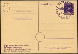 FREDERSDORF DR P 314 BRIEF, 1945, 6 Pf. Hitler-Ganzsachenkarte Mit Seltenem Dienststempel, Leer Gestempelt, Pracht, Gepr - Private & Lokale Post