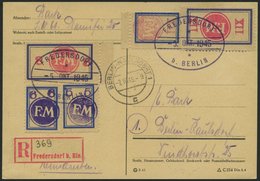 FREDERSDORF Sp 205/6,08 BRIEF, 1945, 5, 6 Und XII Pf., Rahmengröße 18x25 Mm, Mit Zusatzfrankatur Sp 163FI Und 164F Auf E - Postes Privées & Locales