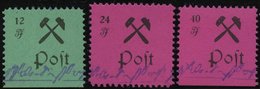 GROSSRÄSCHEN 25-27IV **, 1945, 12- 40 Pf., Type IV (Schusterkammer), Prachtsatz, Mi. 600.- - Postes Privées & Locales