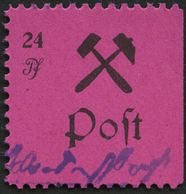 GROSSRÄSCHEN 26IV **, 1945, 24 Pf. Schwarz Auf Lila, Type IV, Ein Kurzer Zahn Sonst Pracht, Mi. 200.- - Correos Privados & Locales