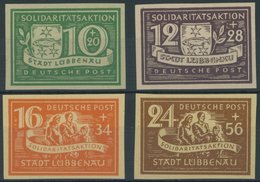 LÜBBENAU 9-12B **, 1946, Solidaritätsaktion, Ungezähnt, Prachtsatz, Mi. 60.- - Autres & Non Classés