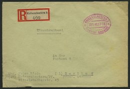 ALL. BES. GEBÜHR BEZAHLT KAISERSLAUTERN GEBÜHR BEZAHLT, 30.1.45, Violetter Ellipsenstempel Mit 2 Sternen, Einschreibbrie - Other & Unclassified