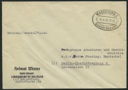 ALL. BES. GEBÜHR BEZAHLT MAGDEBURG 1 Gebühr Bezahlt, 6.9.45, Ellipsenstempel, Prachtbrief - Other & Unclassified