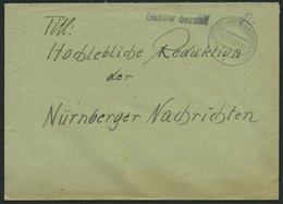 ALL. BES. GEBÜHR BEZAHLT WENDELSTEIN(b NÜRNBERG), 04.12.45, L1 Gebühr Bezahlt, Prachtbrief - Altri & Non Classificati