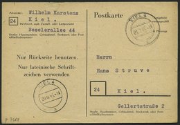 ALL. BES. GANZSACHEN P 768II BRIEF, 1945, 6 Pf. Schwarz, Type II, Stempel KIEL 4, Feinst, Mi. 100.- - Other & Unclassified