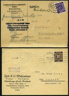 ALLIIERTE BES. 916,918 BRIEF, 1946, 6 Pf. Einzelfrankatur Auf Ortskarte Und 10 Pf. Einzelfrankatur Auf Fernkarte, 2 Kart - Sonstige & Ohne Zuordnung