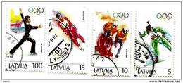 LATVIA , LETTLAND WINTER OLYMPIADE LILLIHAMMER 1994   BOBSLEI ,figure Skating Used ( O ) - Winter 1994: Lillehammer