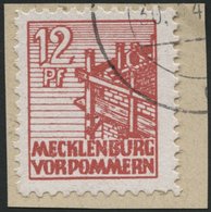 MECKLENBURG-VORPOMMERN 36xc BrfStk, 1946, 12 Pf. Lebhaftbraunrot, Kreidepapier, Nicht Prüfbarer Eckstempel, Prachtbriefs - Sonstige & Ohne Zuordnung