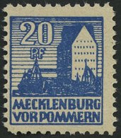 MECKLENBURG-VORPOMMERN 38yc **, 1946, 20 Pf. Schwärzlichgrauultramarin, Pracht, Fotobefund Kramp, Mi. 600.- - Sonstige & Ohne Zuordnung