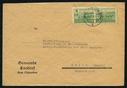 PROVINZ SACHSEN 85wb Paar BRIEF, 1945, 6 Pf. Lebhaftgrün Im Waagerechten Paar Auf Brief Aus OSCHERSLEBEN, Pracht, Kurzbe - Andere & Zonder Classificatie