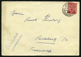 WEST-SACHSEN 119Y BRIEF, 1945, 12 Pf. Lebhaftkarminrot, Wz. 1Y, Auf Fernbrief, Pracht - Autres & Non Classés