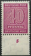 WEST-SACHSEN 136Xc **, 1945, 40 Pf. Lebhaftrotlila, Wz. 1X, Unterrandstück, Pracht, Gepr. Dr. Jasch, Mi. 300.- - Altri & Non Classificati