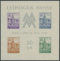 WEST-SACHSEN Bl. 5Ya **, 1946, Block Leipziger Messe, Wz. 1Y, übliche Herstellungsbedingte Gummibüge, Postfrisch, Pracht - Sonstige & Ohne Zuordnung