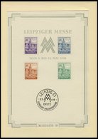 WEST-SACHSEN Bl. 5SX (*), 1946, Großblock Leipziger Messe, Wz. 1X, Type II, Mit Schutzhülle, Pracht, Mi. (500.-) - Sonstige & Ohne Zuordnung