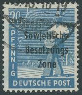 1948, 20 Pf. Mittelblau Mit Aufdruckfehler Kürzerer Unterer Bogen Von S In Sowjetische, Pracht, Gepr. Paul, Mi. 250.- -> - Autres & Non Classés