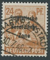 1948, 24 Pf. Braunorange Mit Aufdruckfehler Verlängertes W In Sowjetische (Feld 95), Pracht, Gepr. Paul, Mi. 250.- -> Au - Andere & Zonder Classificatie