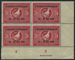 ALLGEMEINE-AUSGABEN 233IIDV2 **, 1949, 24 Pf. 3. Volkskongreß, Aufdruck-Type II, Mit Druckereivermerk M 301/Z 4742 Im Vi - Sonstige & Ohne Zuordnung