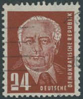 1950, 24 Pf. Dunkelbraunorange Pieck Mit Plattenfehler 2 Der Wertangabe 24 Eckig, Wellenstempelansatz, Pracht, Mi. 480.- - Autres & Non Classés