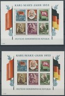 DDR Bl. 8/9A/BYI **, 1953, Marx-Blocks (4), Alle Mit Wz. 2YI, Postfrisch, Pracht, Mi. 400.- - Other & Unclassified